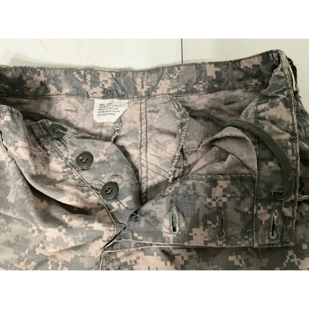 Military Issue ACU Camo Cargo Pants Small Short Tactical Ripstop Trousers